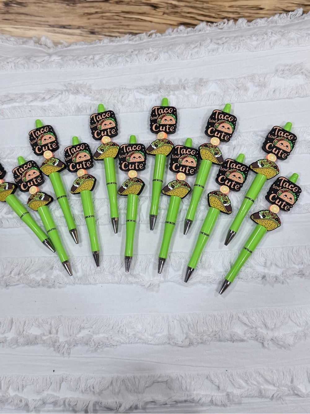 Cute Taco beaded Party Pens - Esch $2 picked up or $3 each plus shipping fee